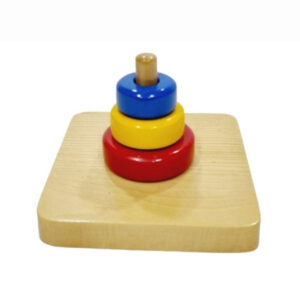 3 Discs On Vertical Dowel wooden Montessori set