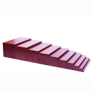 Brown Stairs Montessori wooden prisms set