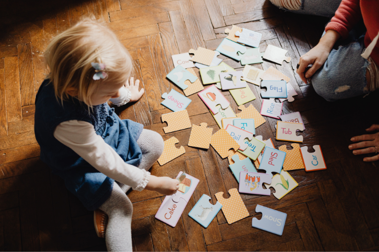 kids playing with Language & Literacy Montessori toys